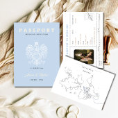 Boho Blue Passport Hochzeit in Urlaubsort Einladun Einladung