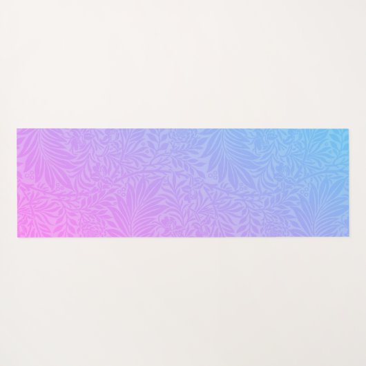 Boho Blue Pink Botanical Yogamatte (Rückseite (Horizontal))