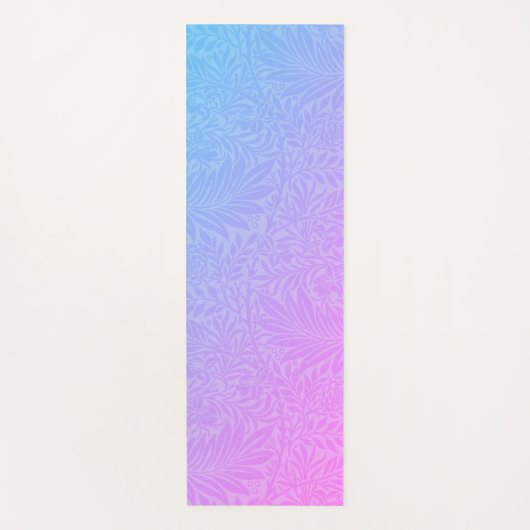 Boho Blue Pink Botanical Yogamatte (Vorderseite)