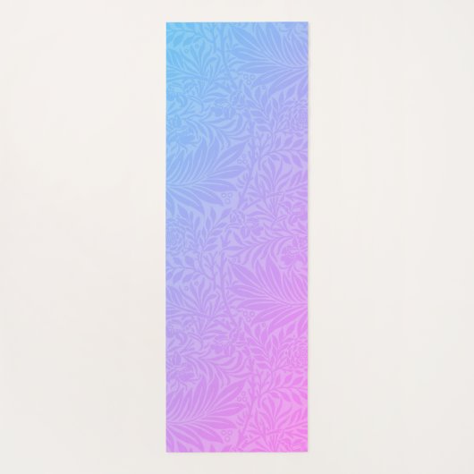 Boho Blue Pink Botanical Yogamatte (Rückseite)