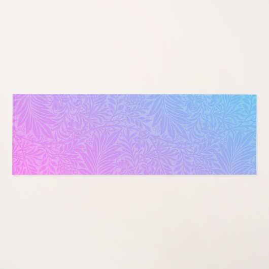 Boho Blue Pink Botanical Yogamatte (Vorderseite (Horizontal))
