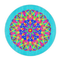 Boho Blue Pink Yellow Mandala Cutting Board