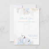 Boho Blue Pumpkin Es ist eine Baby-Dusche Dankeskarte (Vorderseite)