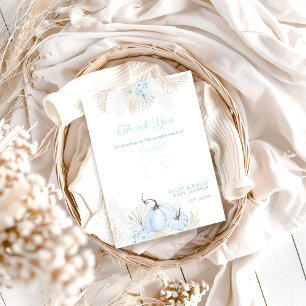 Boho Blue Pumpkin Es ist eine Baby-Dusche Dankeskarte