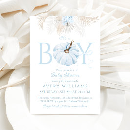 Boho Blue Pumpkin Es ist eine Baby-Dusche Einladung