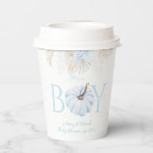 Boho Blue Pumpkin Es ist eine Baby-Dusche Pappbecher (Rückseite)