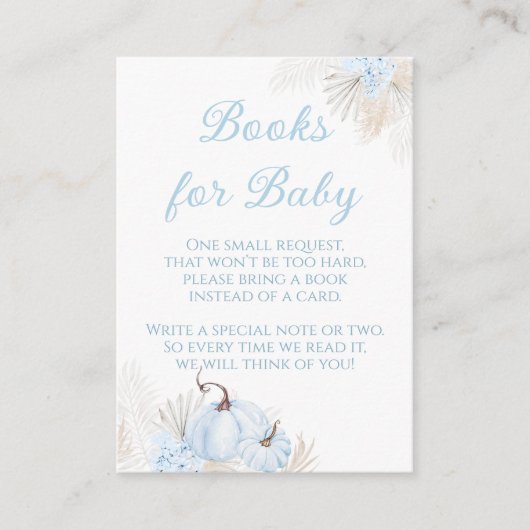 Boho Blue Pumpkin Fall Baby Showbook Begleitkarte (Vorderseite)
