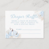 Boho Blue Pumpkin Fall Babydusche Windelwanne Raff Begleitkarte (Vorderseite)