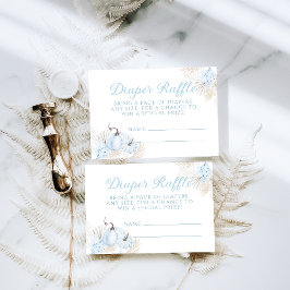 Boho Blue Pumpkin Fall Babydusche Windelwanne Raff Begleitkarte