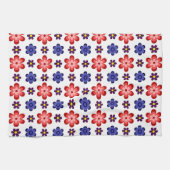 Boho Blue Purple Red Flowers Kitchen Towel Geschirrtuch (Horizontal)
