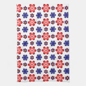 Boho Blue Purple Red Flowers Kitchen Towel Geschirrtuch (Vertikal)