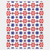 Boho Blue Purple Red Flowers Large Fleece Blanket (Vorderseite)