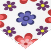 Boho Blue Purple Red Flowers Large Tablecloth Tischdecke (Schrägansicht)