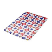 Boho Blue Purple Red Flowers Medium Bath Mat Badematte (Schrägansicht)
