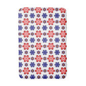 Boho Blue Purple Red Flowers Medium Bath Mat Badematte (Vorderseite Vertikal)