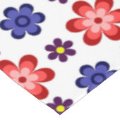 Boho Blue Purple Red Flowers Medium Tablecloth Tischdecke (Schrägansicht)