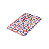 Boho Blue Purple Red Flowers Small Bath Mat Badematte (Schrägansicht)