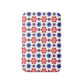 Boho Blue Purple Red Flowers Small Bath Mat Badematte (Vorderseite Vertikal)