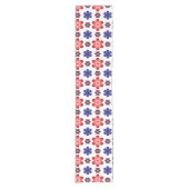 Boho Blue Purple Red Flowers Small Table Runner Kurzer Tischläufer (Vorderseite)