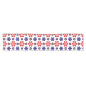 Boho Blue Purple Red Flowers Small Table Runner Kurzer Tischläufer (Horizontal)