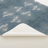 Boho Blue Queen Anne's Lace Blume Sherpa Blanket Sherpadecke (3/4)