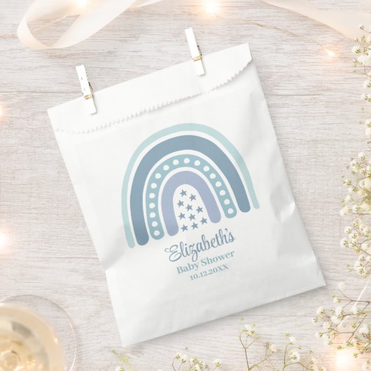Boho Blue Rainbow Baby Dusche Geschenktütchen (Ausgeschnitten)