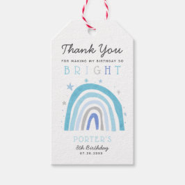 Boho Blue Rainbow Birthday Party So hell Geschenkanhänger