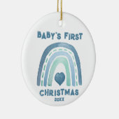 Boho Blue Rainbow Christmas Ornament (Rechts)