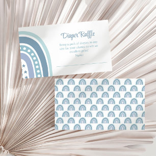 Boho Blue Rainbow Diaper Raffel Umschließkarte Begleitkarte