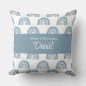 Boho Blue Rainbow Individuelle Name Pillow Kissen (Vorderseite)