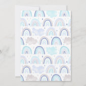 Boho Blue Rainbow Kindergeburtstag Party Einladung (Rückseite)