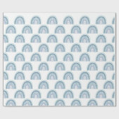 Boho Blue Rainbow Pattern Geschenkpapier (Flach)