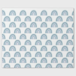 Boho Blue Rainbow Pattern Geschenkpapier