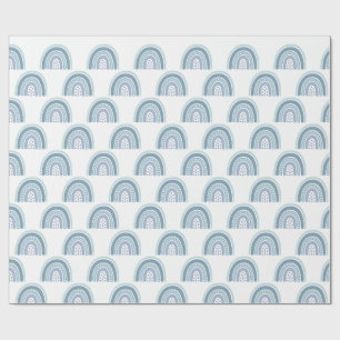 Boho Blue Rainbow Pattern Geschenkpapier
