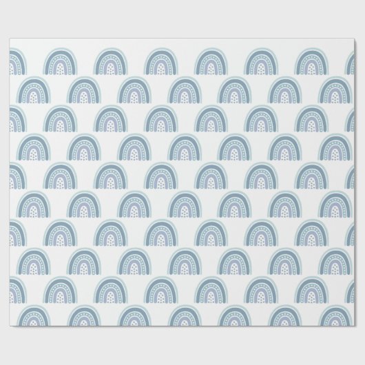Boho Blue Rainbow Pattern Geschenkpapier (Flach)