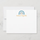 Boho Blue Rainbow Stationery Mitteilungskarte (Vorderseite)