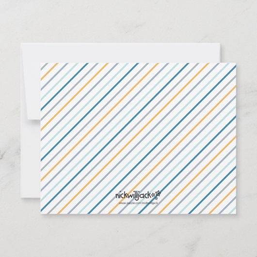 Boho Blue Rainbow Stationery Mitteilungskarte (Rückseite)