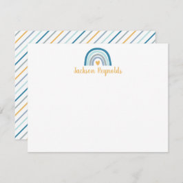 Boho Blue Rainbow Stationery Mitteilungskarte