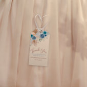 Boho Blue Rose Teddy Bear mit Ballon Geschenkanhänger