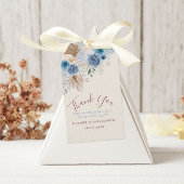 Boho Blue Rose Teddy Bear mit Ballon Geschenkanhänger