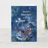 Boho Blue Sagittarius Constellation Birthday Karte (Vorderseite)