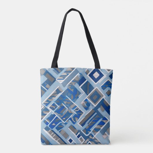 Boho Blue Shapes Tasche (Rückseite)