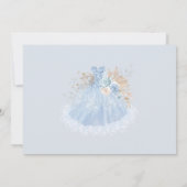 Boho Blue Silver Floral Quinceanera Save the Date Ankündigung (Rückseite)