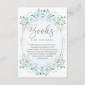 Boho Blue Silver Garden Blume Bücher für Baby Begleitkarte (Vorderseite)