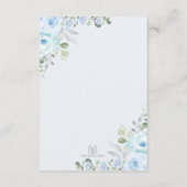 Boho Blue Silver Garden Blume Bücher für Baby Begleitkarte (Rückseite)