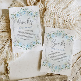 Boho Blue Silver Garden Blume Bücher für Baby Begleitkarte