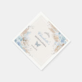 Boho Blue Silver Quinceanera Miss Quince 15 Serviette (Ecke)