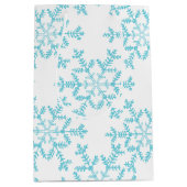 Boho Blue Snowflakes Gift Bag Mittlere Geschenktüte (Vorderseite)