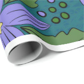 Boho Blue & Teal Floral Botanical Wrapping Paper  Geschenkpapier (Rolleneckpunkt)