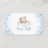 Boho Blue Teddy Bear Babydusche Windelwindeln Begleitkarte (Rückseite)